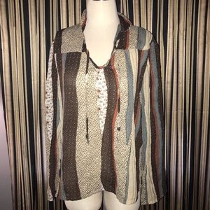 Boho gypsy patterned peasant top